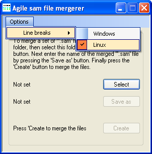 AgileSamFileMerger Screenshot 2