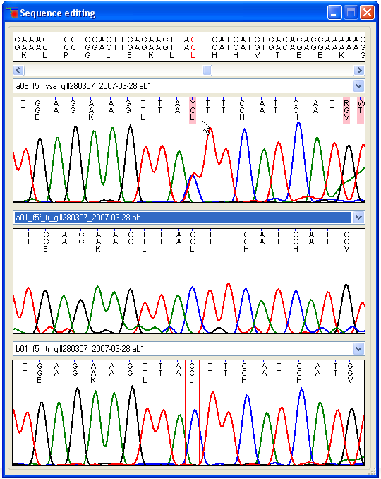 GeneScreen comparing sequences